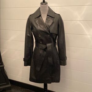 BOD & CHRISTENSEN Black Double-Breasted Trench Coat